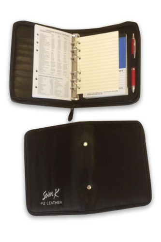 Leather zipped ring binder - ring,