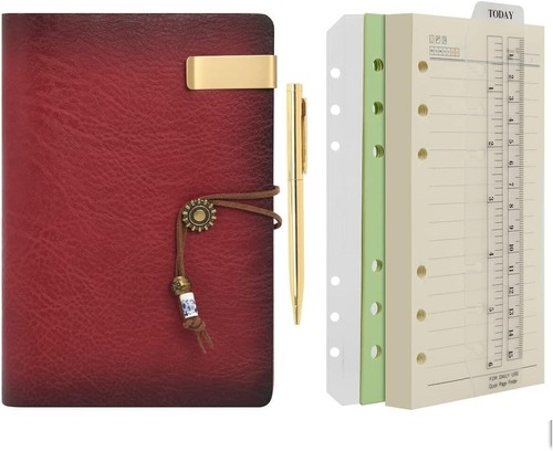 Leather diary lined paper - a6,