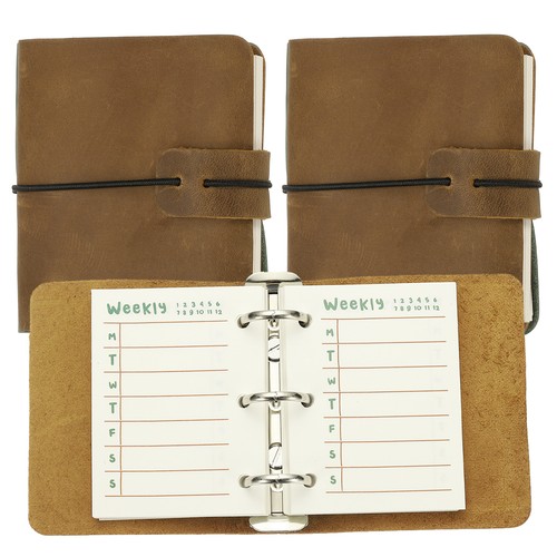 Leather journal 2pcs ring - a9,