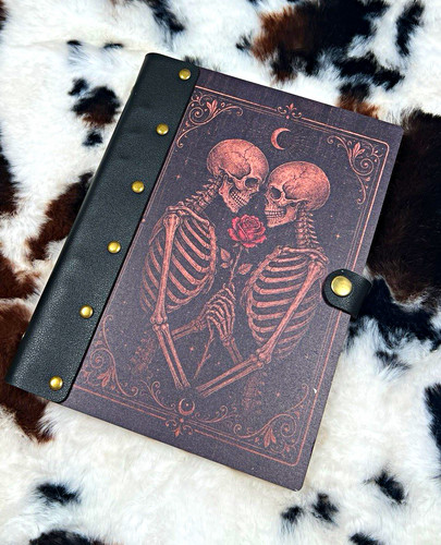 Gothic skeleton ring binder - gothic,