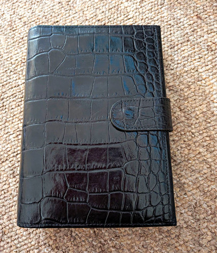 Krause black croc embossed - krause,