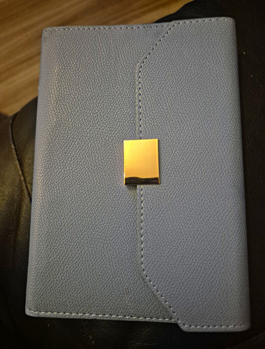 Blue faux leather ring - ring, binder
