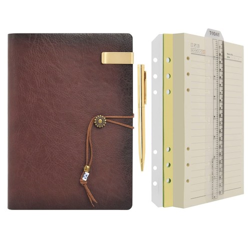 Refillable leather diary - refillable,