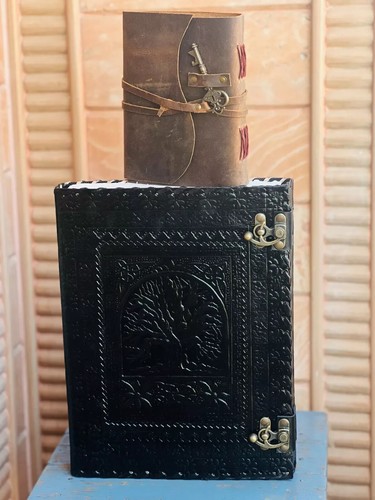 Leather tree life binder - leather,