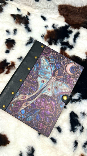 Gothic moth moon ring binder - gothic,