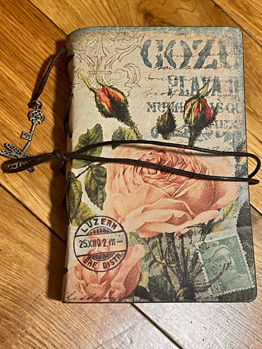Vintage rose floral leather - floral,
